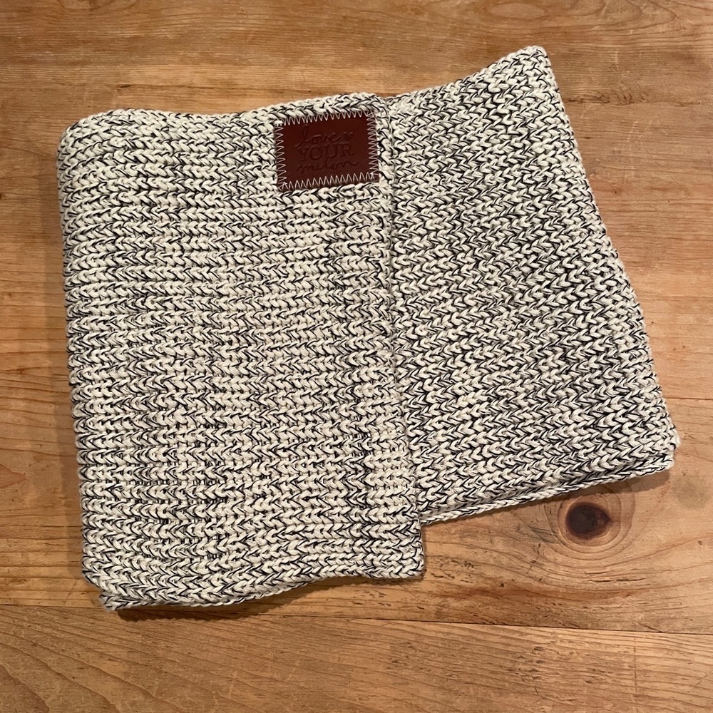 NWOT Love Your Melon Black Grey Marled Infinity Knit Scarf fall neutral Casual